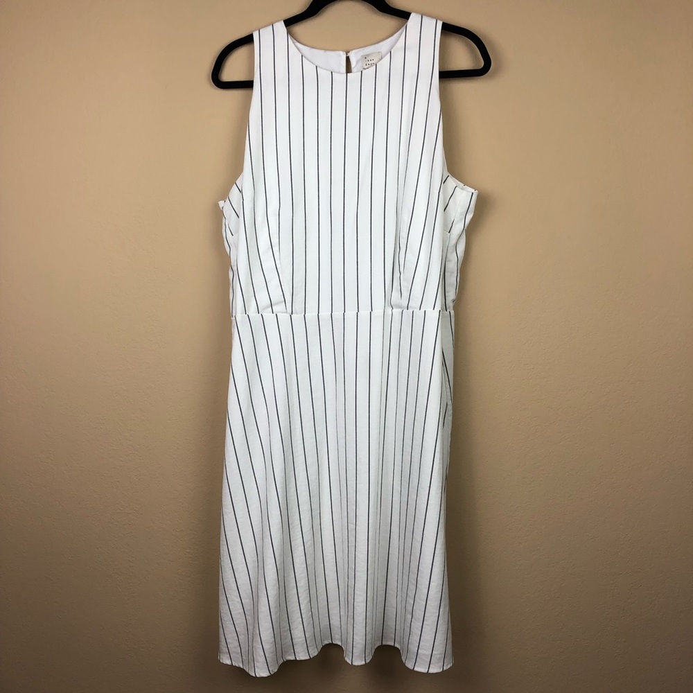 A New Day White Pinstripe Shift Dress
